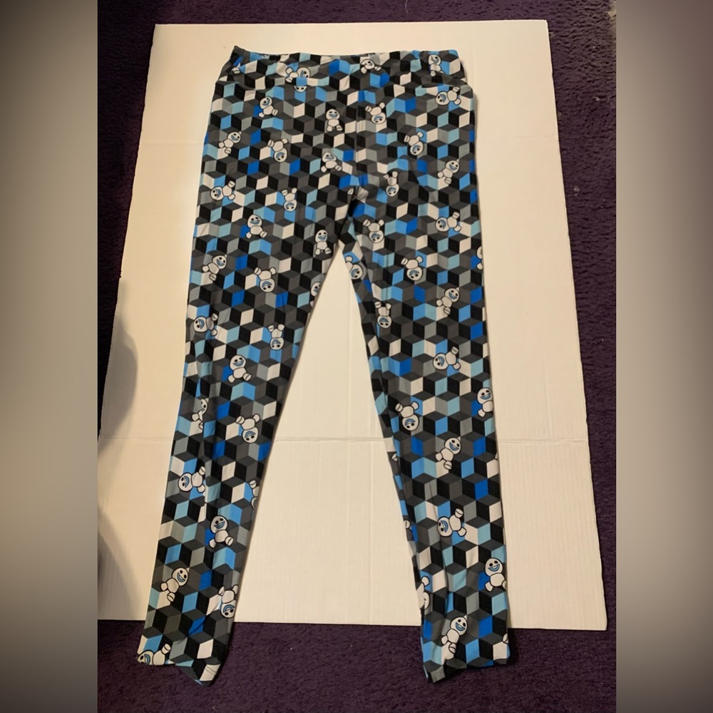 Lularoe Leggings Tall and Curvy TC Black, Blue, Gray and White Robots